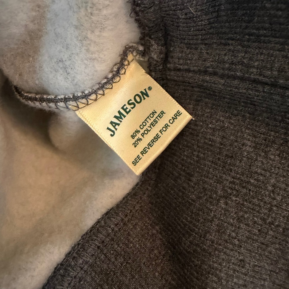 Jameson Irish Whiskey Hoodie Mens Medium Charcoal Gray Green Logo Pullover - Picture 6 of 14